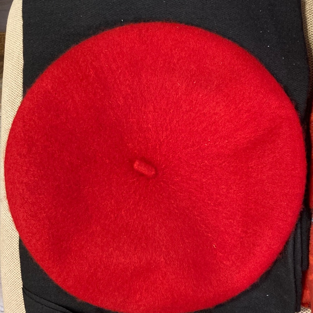 Red Wool Blend Beret